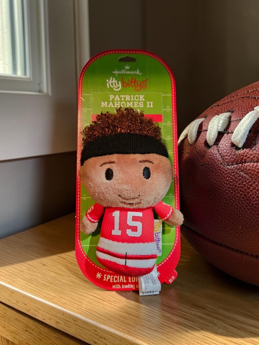 Patrick Mahomes Hallmark Itty Bitty Collectible Plush Toy, NWT, W/ Trading Card